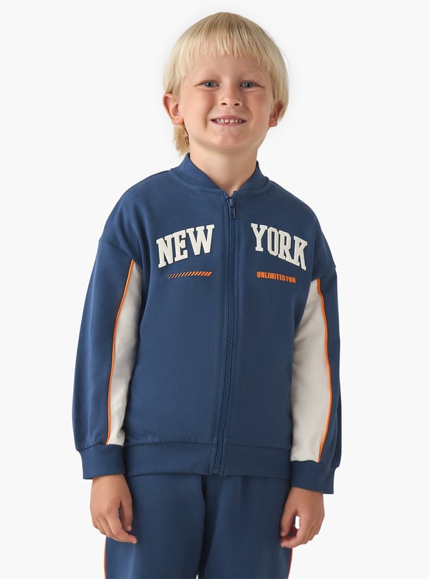 Juniors Piping Accent Jacket and Joggers Set