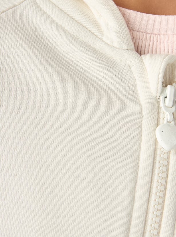 Juniors Solid Zip Through Hoodie with Kangaroo Pocket