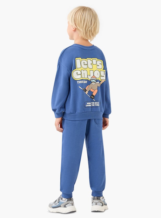 Juniors Graphic Print Sweatshirt and Joggers Set