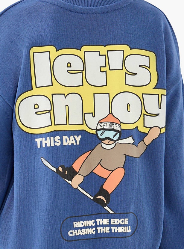 Juniors Graphic Print Sweatshirt and Joggers Set