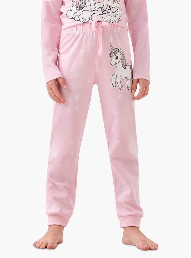 Juniors Unicorn Print T-shirt and Pyjama Set