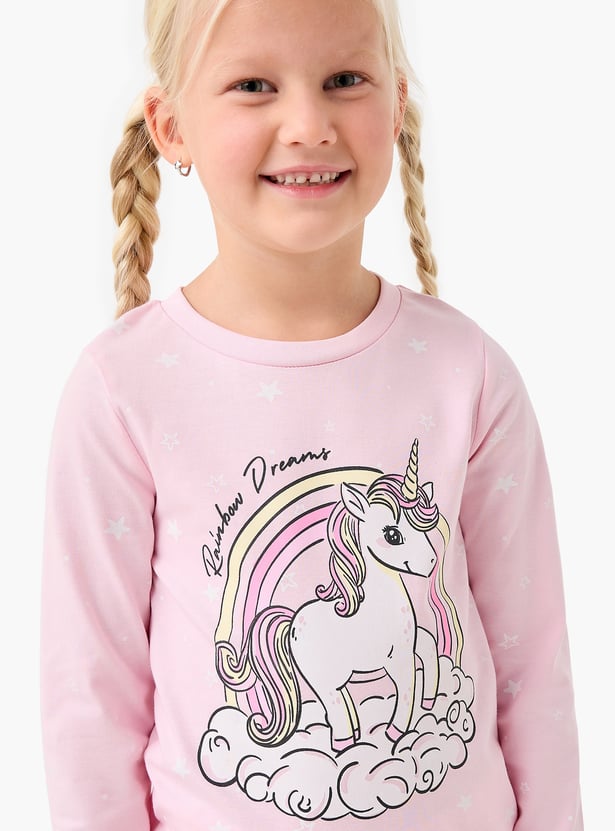 Juniors Unicorn Print T-shirt and Pyjama Set
