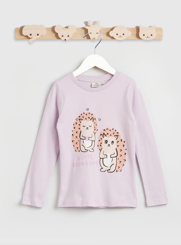 Juniors Hedgehog Print T-shirt and Pyjama Set