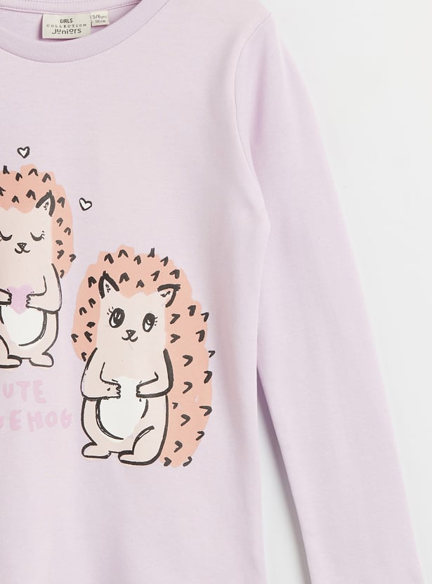 Juniors Hedgehog Print T-shirt and Pyjama Set