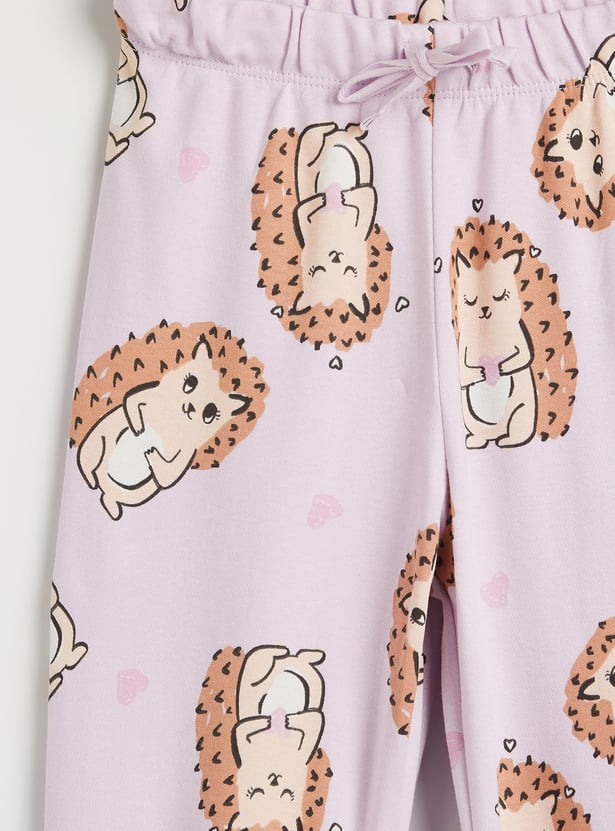 Juniors Hedgehog Print T-shirt and Pyjama Set