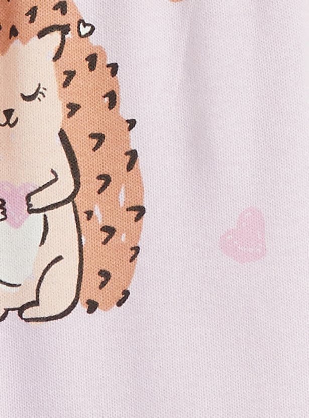 Juniors Hedgehog Print T-shirt and Pyjama Set