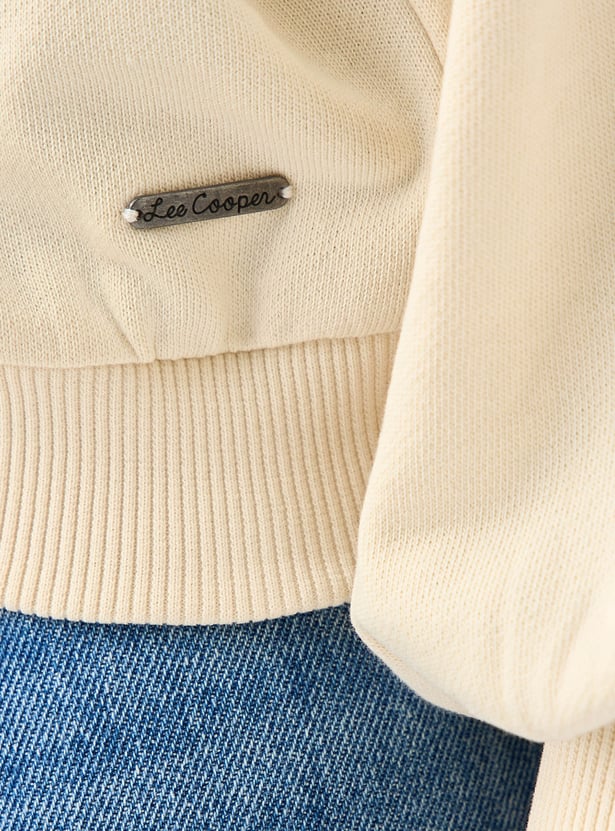 Juniors Ruffle Detail Pullover with Long Sleeves