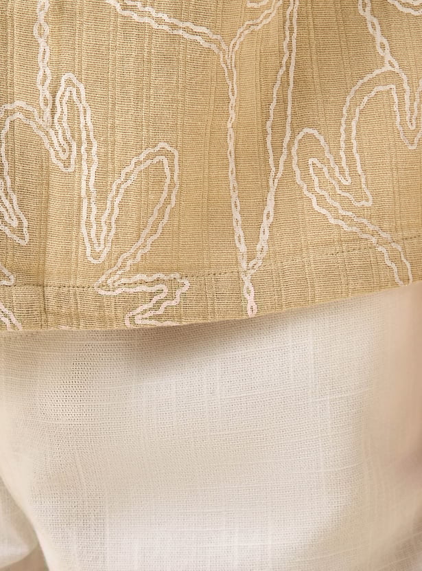 Juniors Floral Embroidered Shirt and Shorts Set