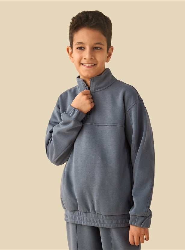 High Neck Sweatshirt and Track Pants Set