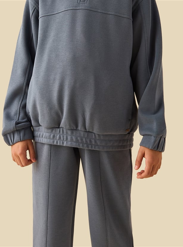 High Neck Sweatshirt and Track Pants Set
