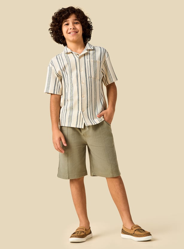 Juniors Striped Shirt with Pocket