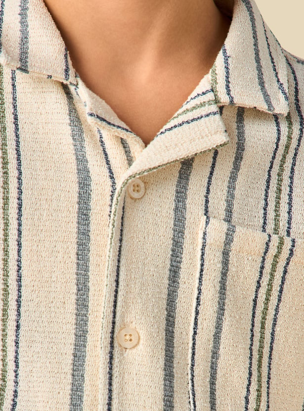 Juniors Striped Shirt with Pocket