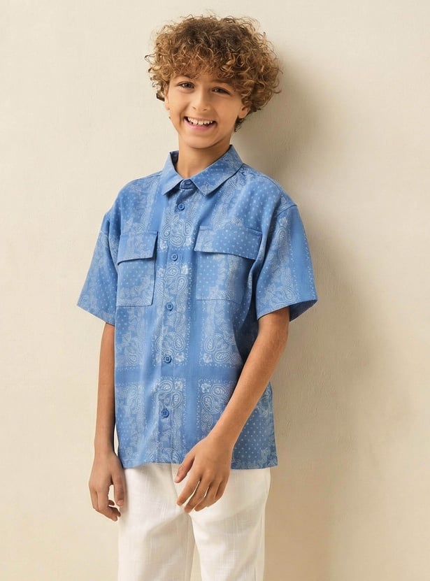 Juniors Paisley Print Shirt