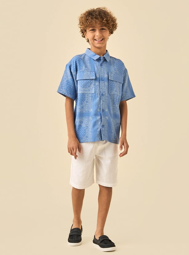 Juniors Paisley Print Shirt