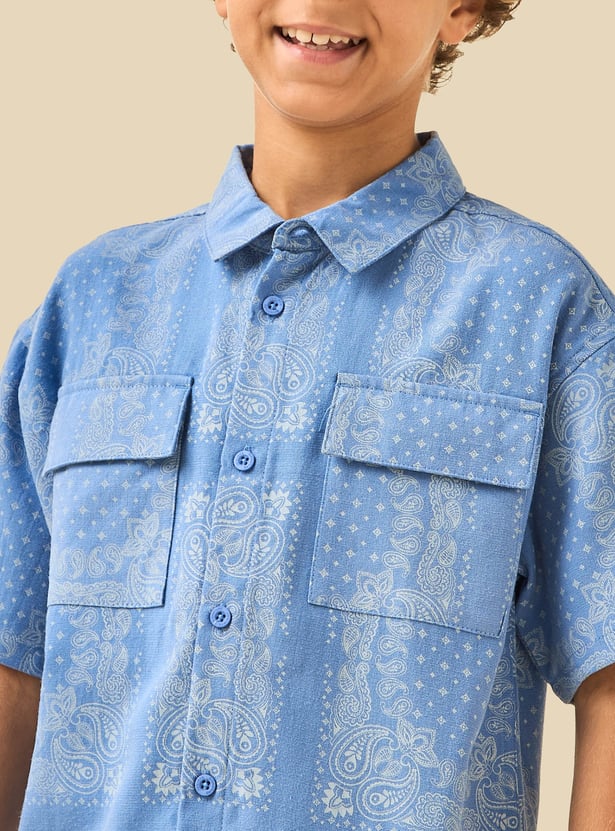 Juniors Paisley Print Shirt