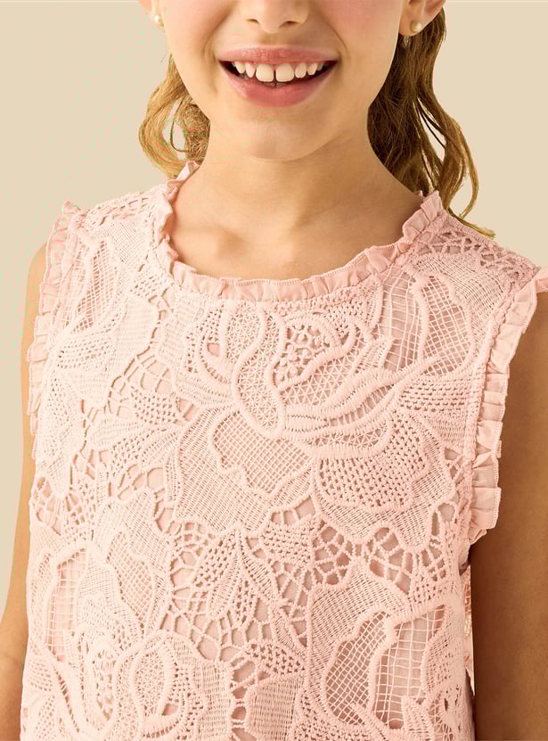 Lace Detail Top and Pants Set