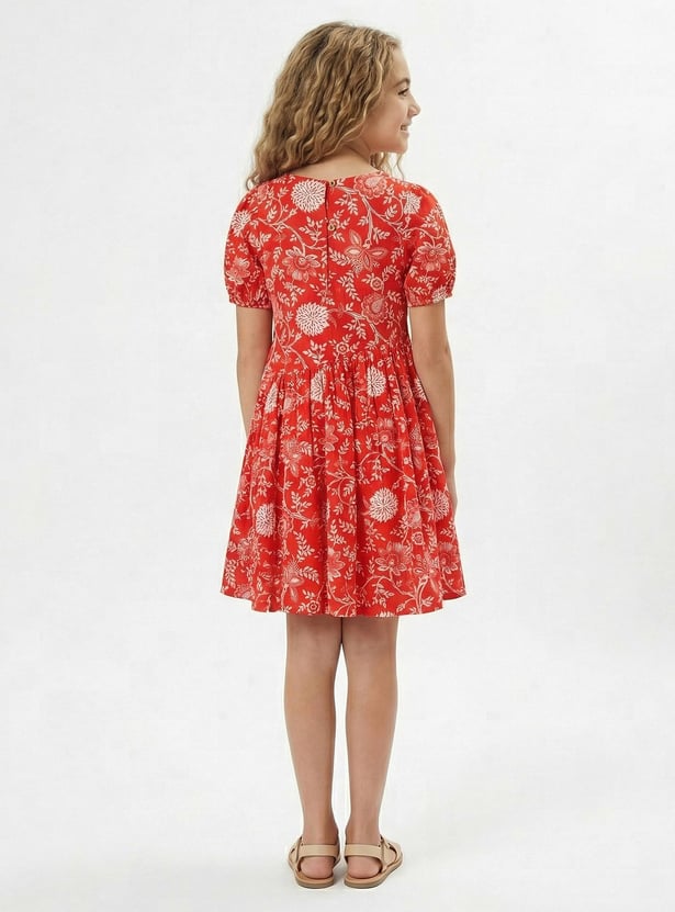 Floral Print A-line Dress
