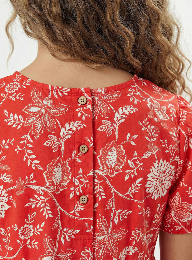 Floral Print A-line Dress