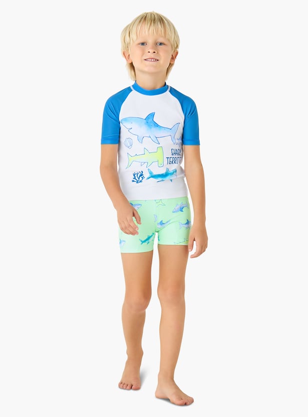Juniors Printed Rash Guard Set