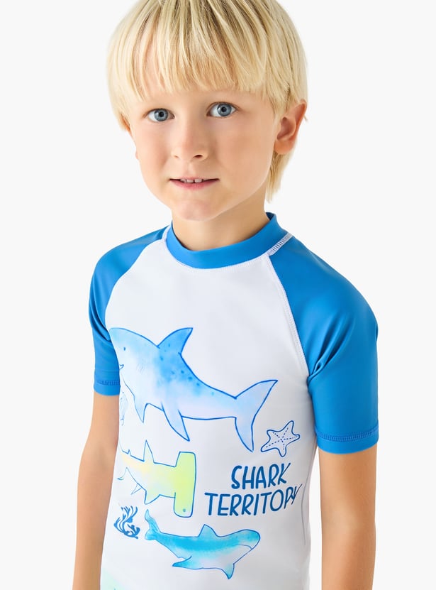 Juniors Printed Rash Guard Set