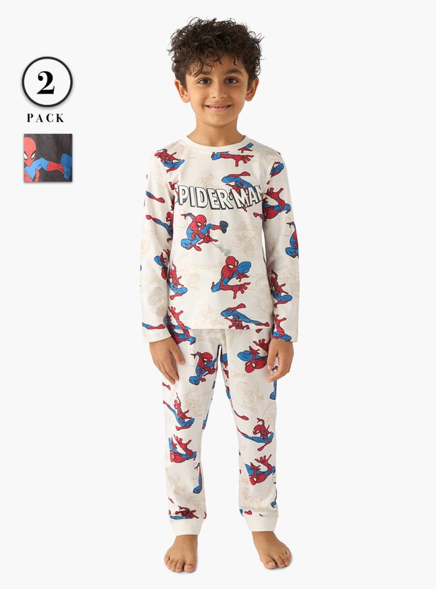 Juniors Spider-Man Print T-shirt and Pyjama Set - Set of 2