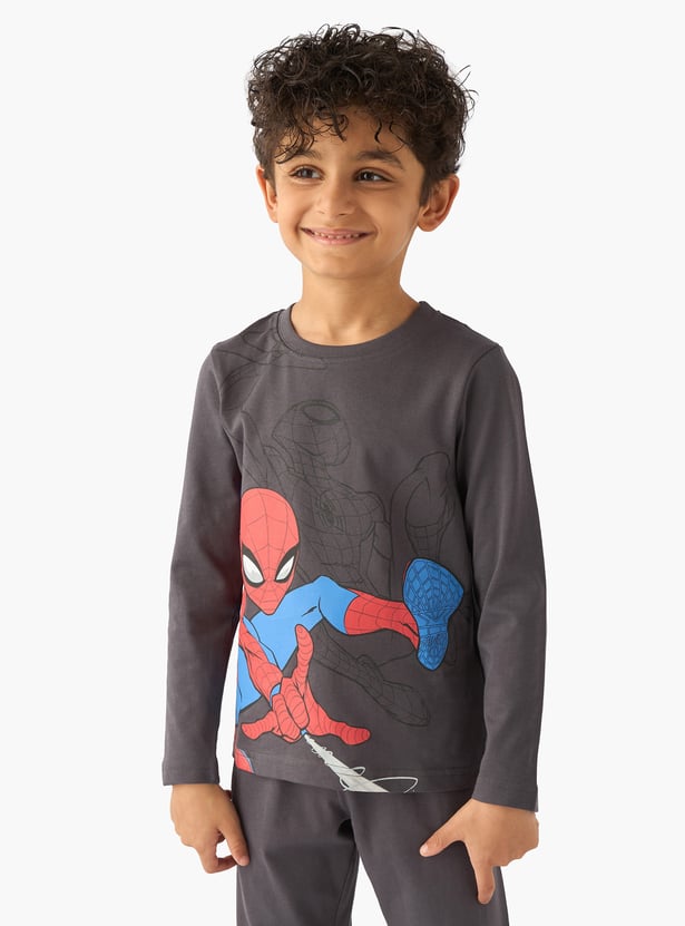 Juniors Spider-Man Print T-shirt and Pyjama Set - Set of 2