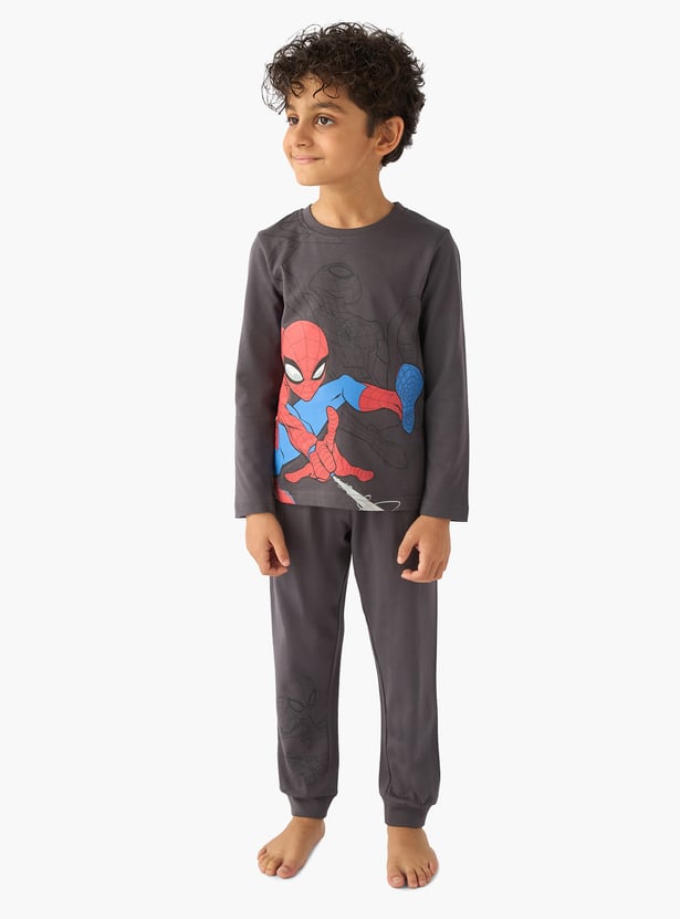 Juniors Spider-Man Print T-shirt and Pyjama Set - Set of 2