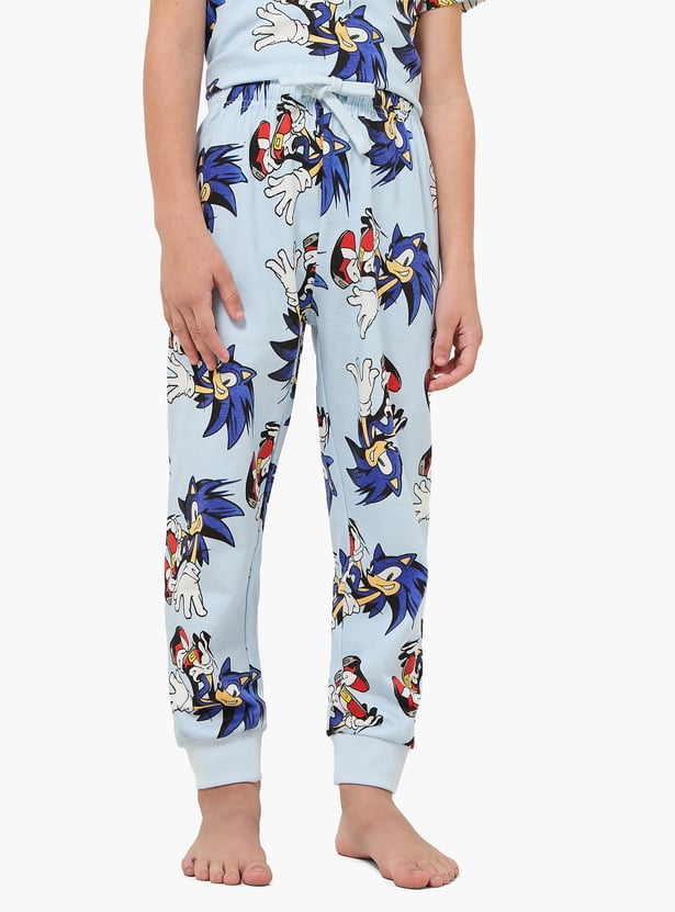 Juniors Sonic Print T-shirt and Pyjama Set - Pack of 2