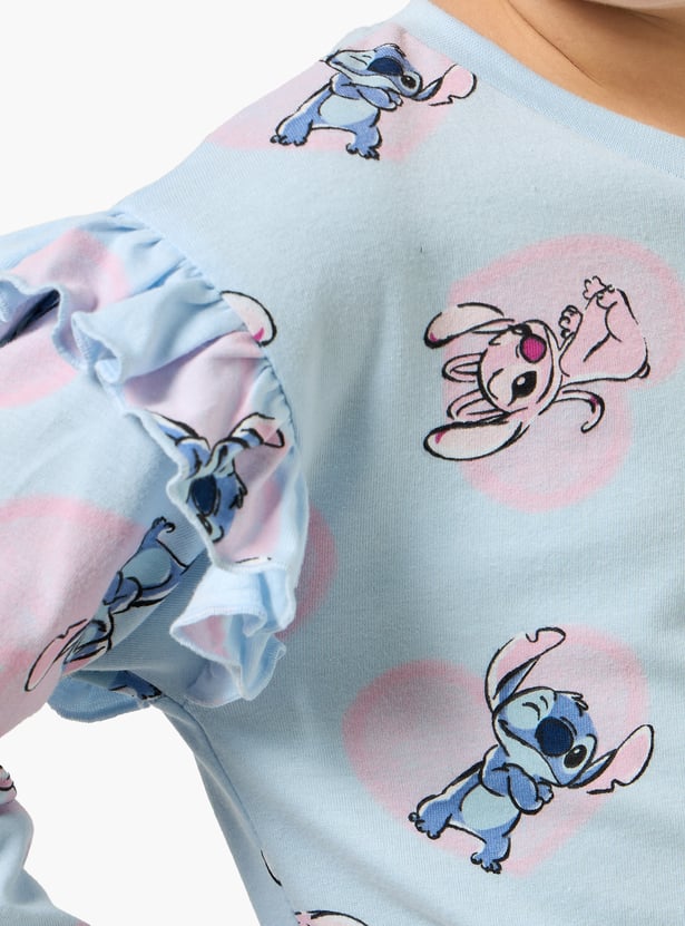 Juniors Angel and Stitch Print T-shirt