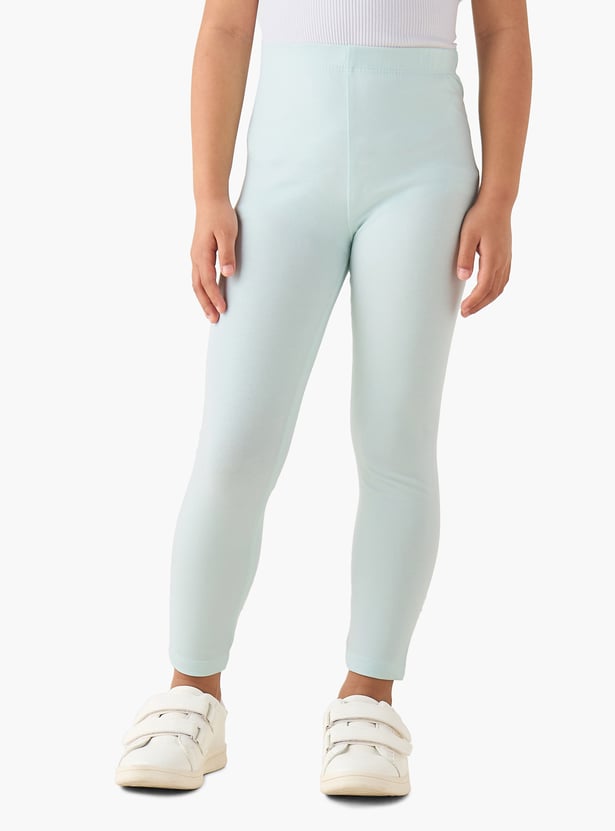 Juniors Solid Leggings with Elasticated Waistband