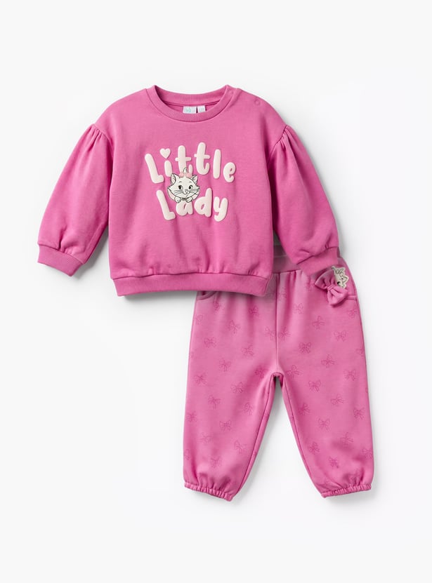 Juniors Marie Print Sweatshirt and Joggers Set