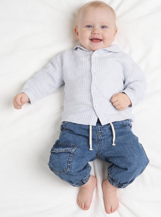 Juniors Striped Hooded Shirt