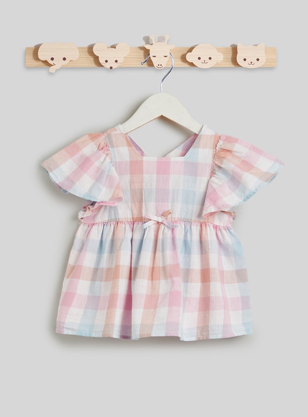 Juniors Gingham Check Top