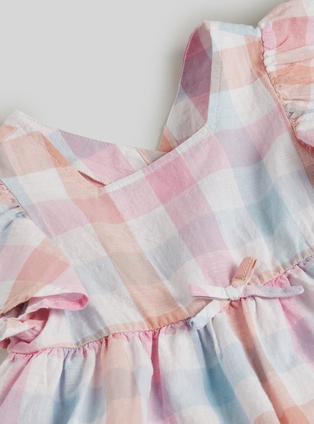 Juniors Gingham Check Top