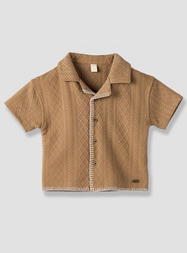 Giggles Textured Shirt and Shorts Set