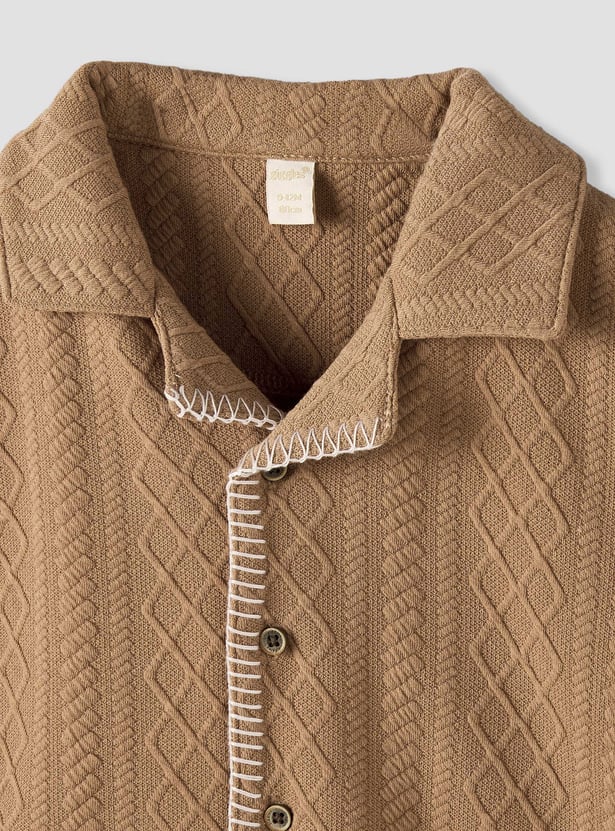 Giggles Textured Shirt and Shorts Set