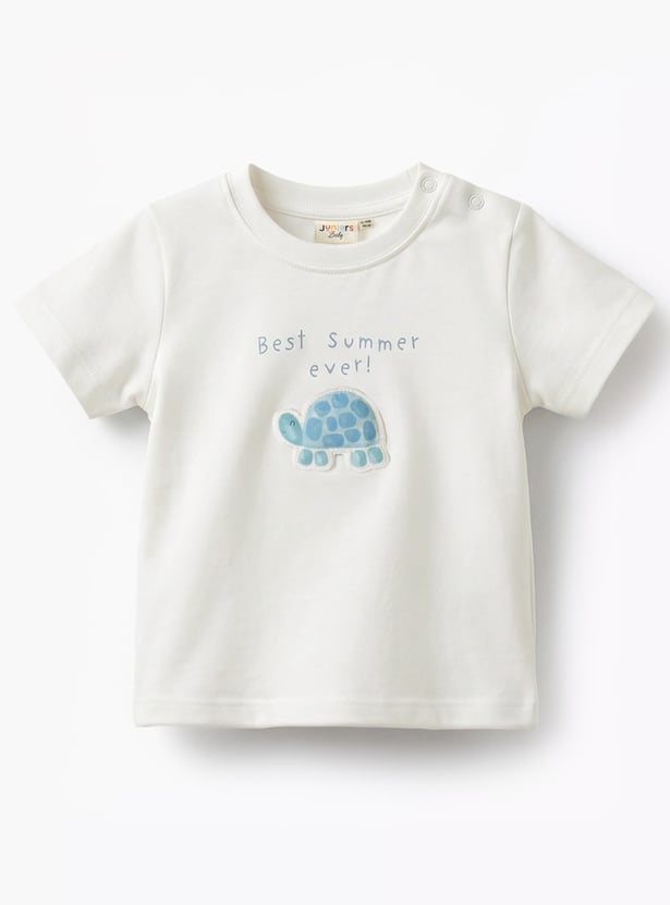 Juniors Graphic Print T-shirt and Dungaree Set