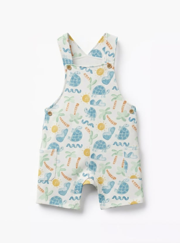 Juniors Graphic Print T-shirt and Dungaree Set