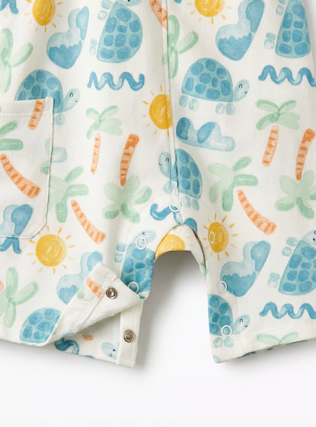 Juniors Graphic Print T-shirt and Dungaree Set