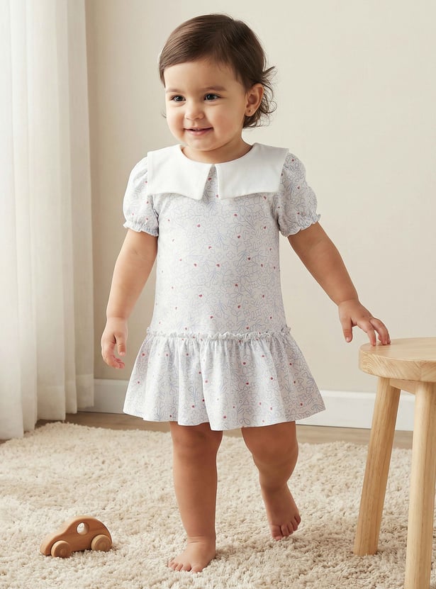 Juniors Floral Print Drop Waist Dress - Set of 2