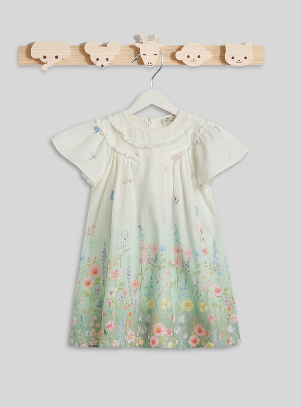 Juniors Floral Print A-line Dress