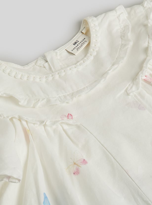 Juniors Floral Print A-line Dress