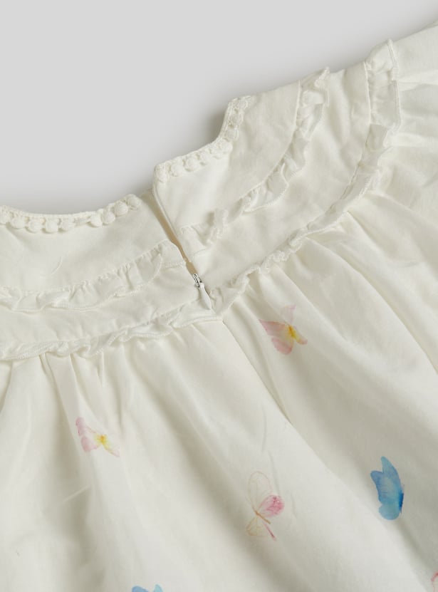 Juniors Floral Print A-line Dress