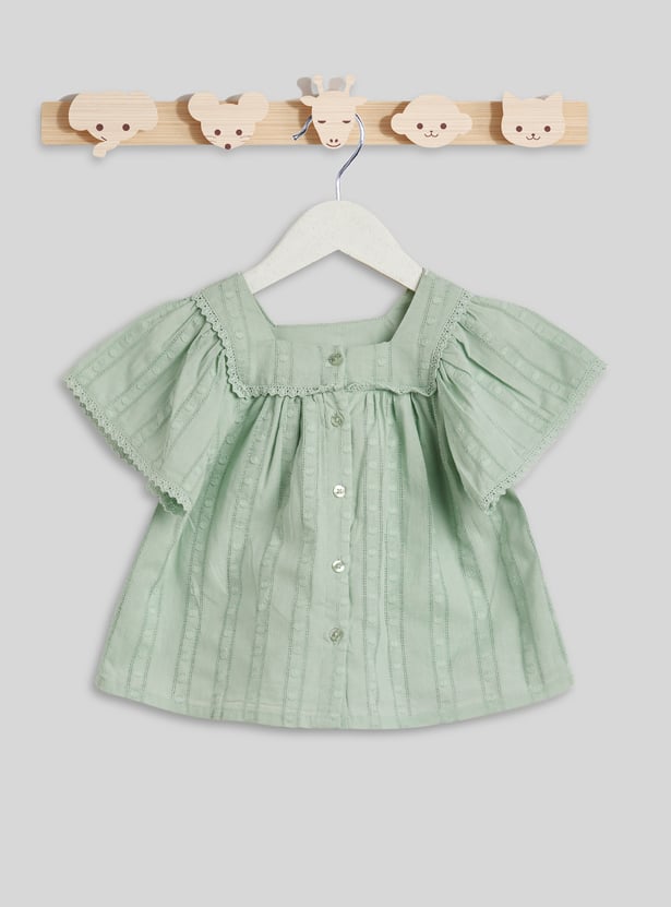 Juniors Striped Woven Top and Shorts Set