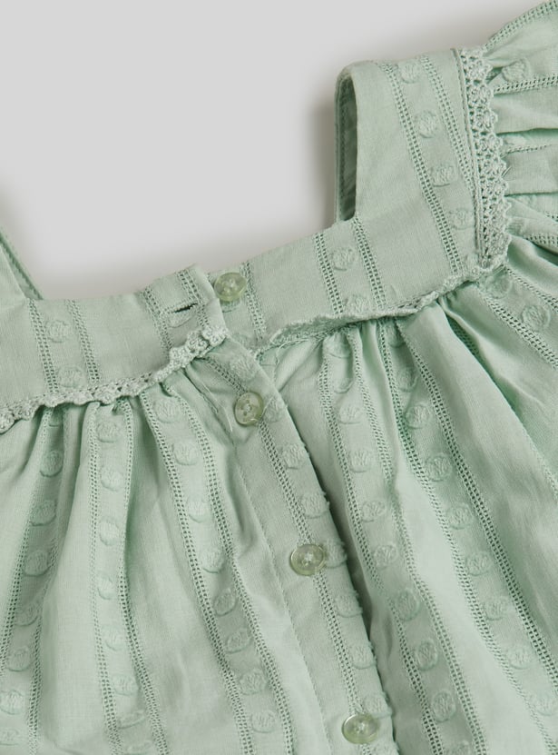 Juniors Striped Woven Top and Shorts Set