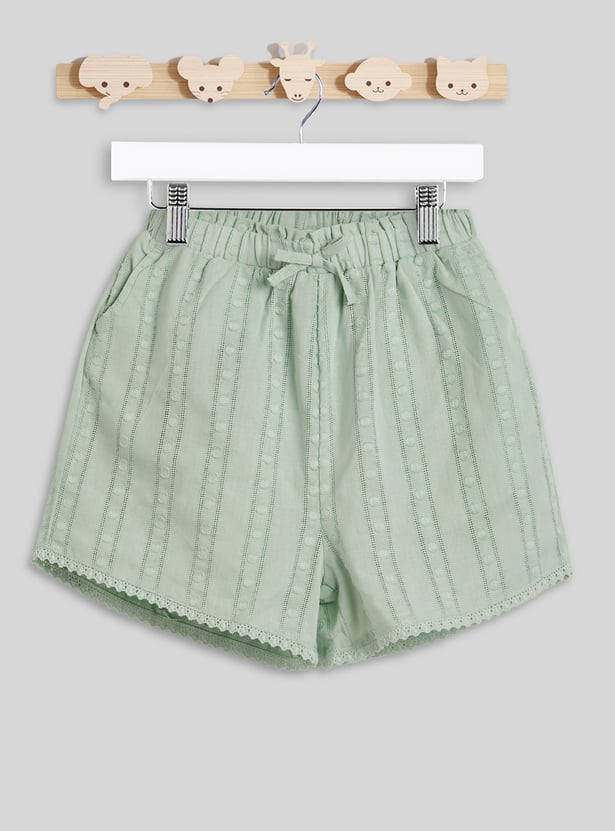 Juniors Striped Woven Top and Shorts Set