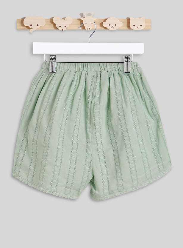 Juniors Striped Woven Top and Shorts Set