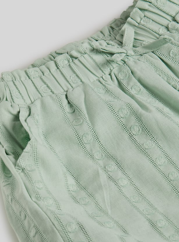 Juniors Striped Woven Top and Shorts Set