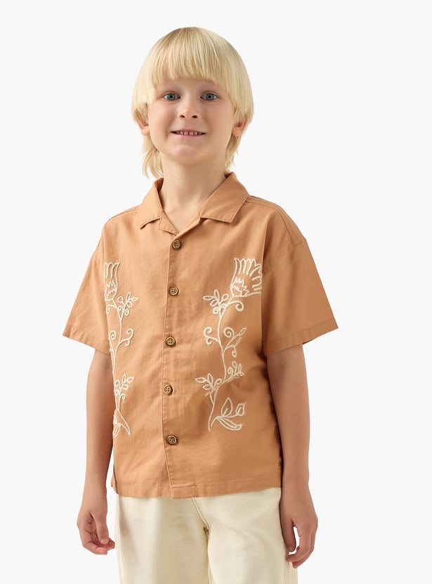 Floral Embroidered Shirt