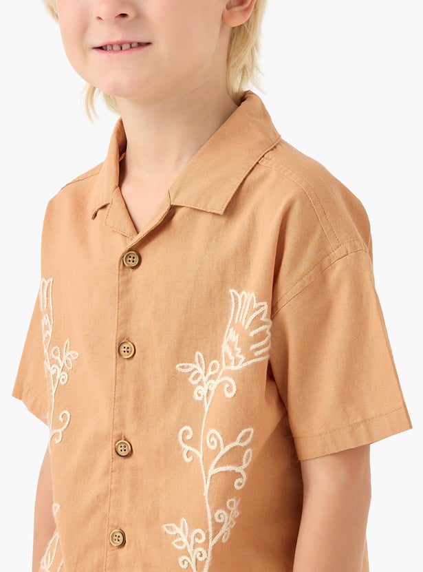 Floral Embroidered Shirt